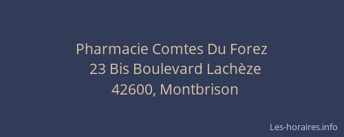 Pharmacie Comtes Du Forez