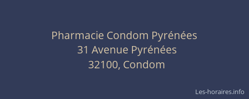 Pharmacie Condom Pyr&eacute;n&eacute;es