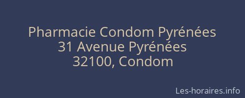 Pharmacie Condom Pyrénées