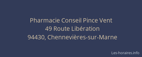 Pharmacie Conseil Pince Vent