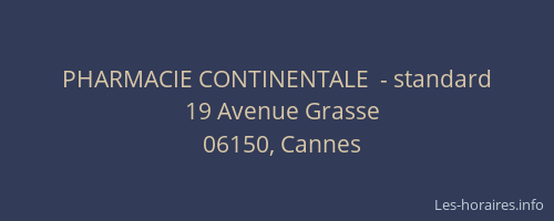 PHARMACIE CONTINENTALE  - standard