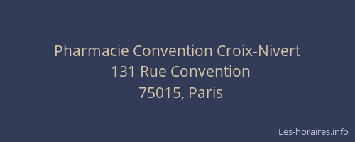 Pharmacie Convention Croix-Nivert