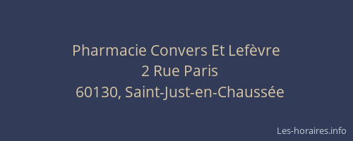 Pharmacie Convers Et Lef&egrave;vre