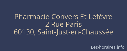 Pharmacie Convers Et Lefèvre