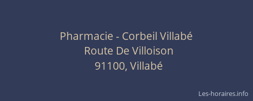 Pharmacie - Corbeil Villabé