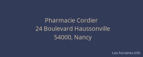 Pharmacie Cordier