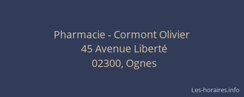 Pharmacie - Cormont Olivier