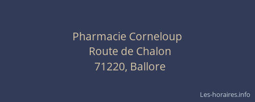 Pharmacie Corneloup