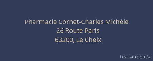 Pharmacie Cornet-Charles Michéle