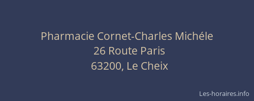 Pharmacie Cornet-Charles Mich&eacute;le