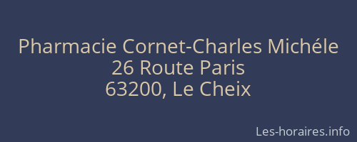 Pharmacie Cornet-Charles Michéle