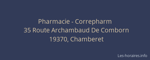 Pharmacie - Correpharm