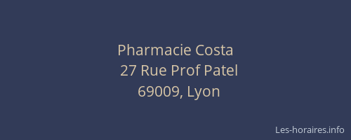 Pharmacie Costa