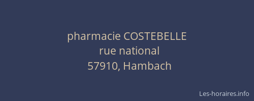 pharmacie COSTEBELLE