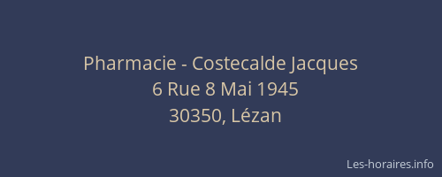 Pharmacie - Costecalde Jacques