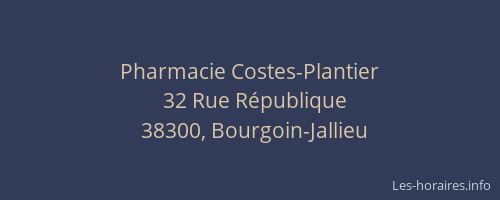 Pharmacie Costes-Plantier