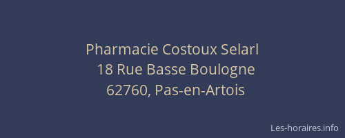 Pharmacie Costoux Selarl