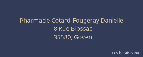 Pharmacie Cotard-Fougeray Danielle