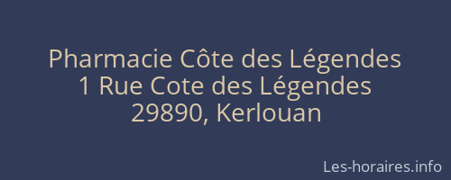 Pharmacie Côte des Légendes