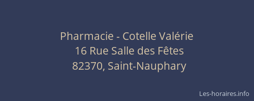 Pharmacie - Cotelle Val&eacute;rie