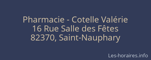 Pharmacie - Cotelle Valérie