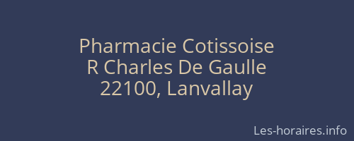 Pharmacie Cotissoise