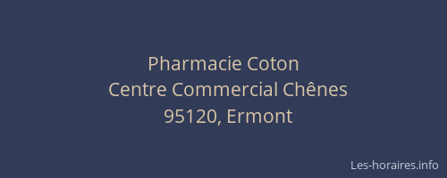Pharmacie Coton
