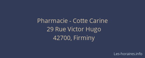 Pharmacie - Cotte Carine