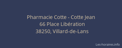 Pharmacie Cotte - Cotte Jean