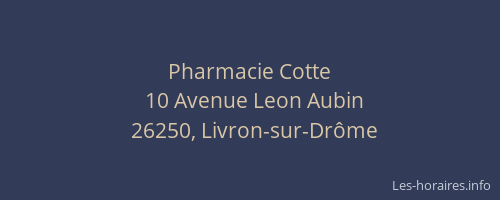 Pharmacie Cotte