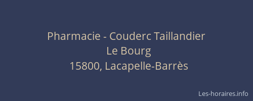 Pharmacie - Couderc Taillandier