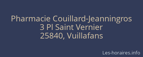 Pharmacie Couillard-Jeanningros