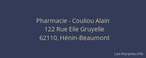 Pharmacie - Couliou Alain