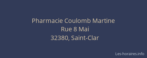 Pharmacie Coulomb Martine