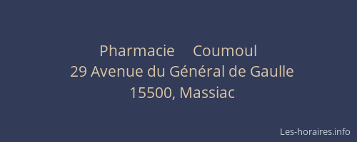 Pharmacie     Coumoul