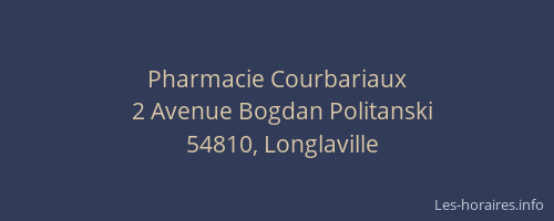Pharmacie Courbariaux