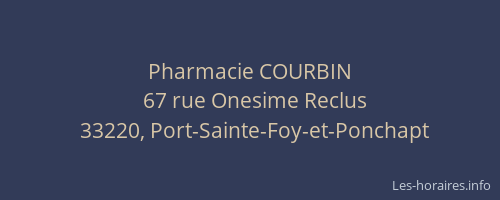 Pharmacie COURBIN