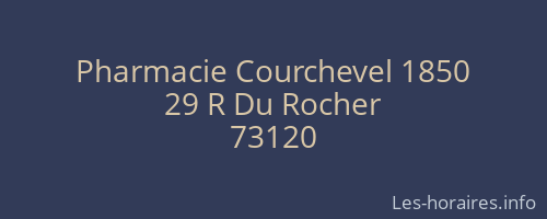 Pharmacie Courchevel 1850