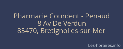 Pharmacie Courdent - Penaud