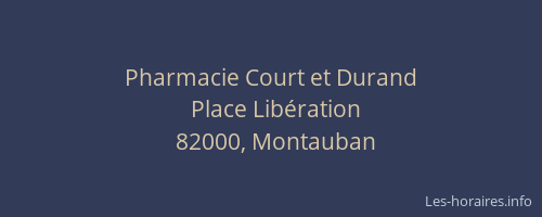 Pharmacie Court et Durand