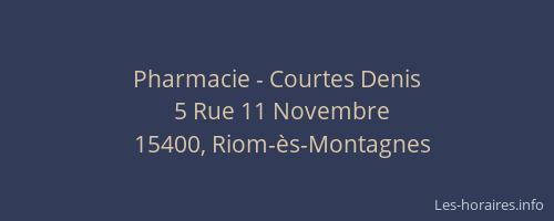 Pharmacie - Courtes Denis