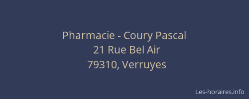 Pharmacie - Coury Pascal