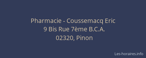 Pharmacie - Coussemacq Eric
