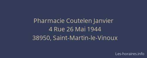 Pharmacie Coutelen Janvier