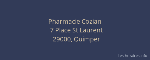 Pharmacie Cozian