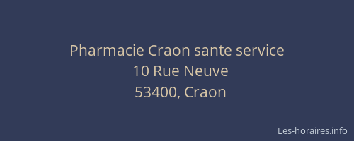 Pharmacie Craon sante service
