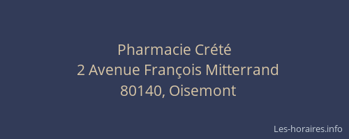 Pharmacie Cr&eacute;t&eacute;