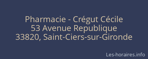 Pharmacie - Crégut Cécile