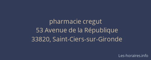 pharmacie cregut
