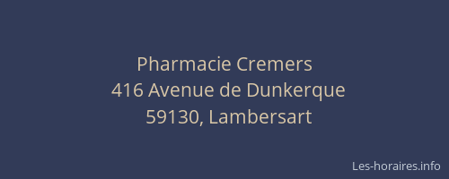 Pharmacie Cremers